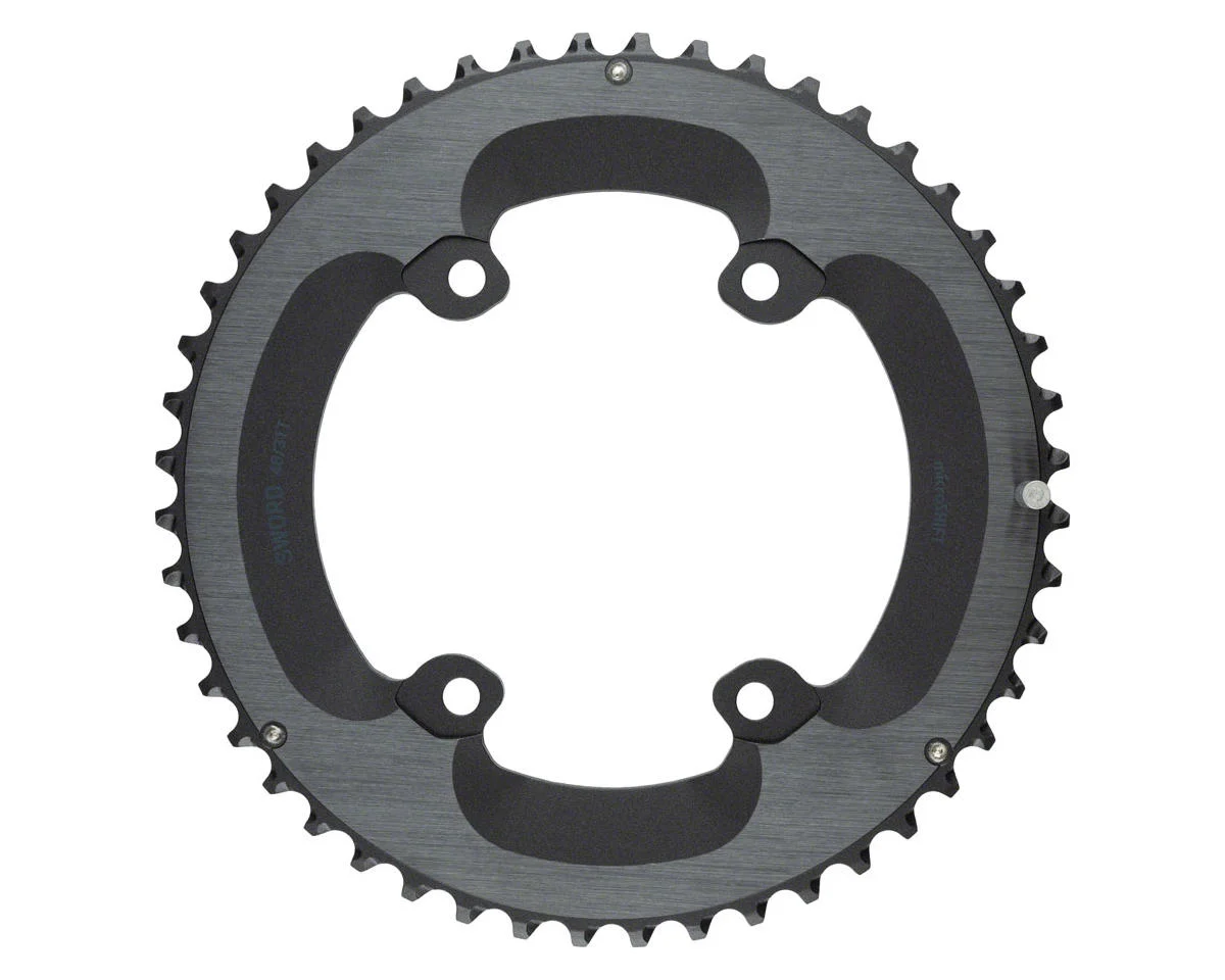 Microshift Sword/Sword Black Chainrings (Black) (9/10 Speed) (Outer) (48T) (80/110mm Asymmetic BCD)